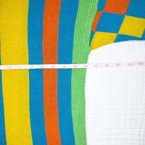 Vintage 80s/90s? I.B. Diffusion cotton blend funky blue mock neck sweater size M - Picture 6 of 14